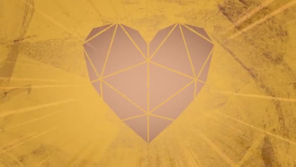 Animation Heart Shape Filled Triangle Design Brown Moving Textured Weathered — Stock Video