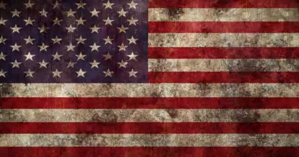 Animation American Flag Distressed Pattern Moving Repeat Πατριωτισμός Έννοια Χρώματος — Αρχείο Βίντεο