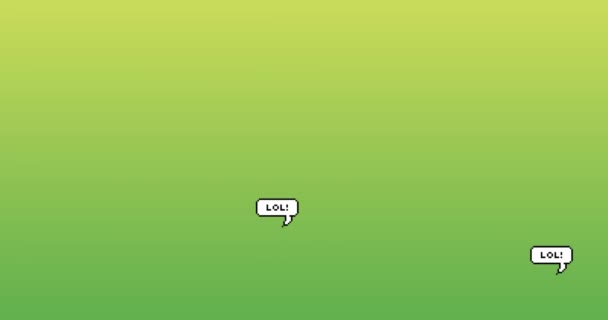 Анімація Декількох Текстів Лола Бульбашках Мовлення Плавають Зеленому Тлі Концепція — стокове відео