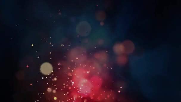 Animation Multiple Glowing Red Spots Moving Hypnotic Motion Dark Background — Stock Video