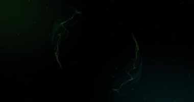 Yeşil duman oluşum çemberinin animasyonu hipnotik hareketle gradyan yeşilden siyaha hareket ediyor. Renk ve hareket kavramı dijital olarak oluşturuldu.