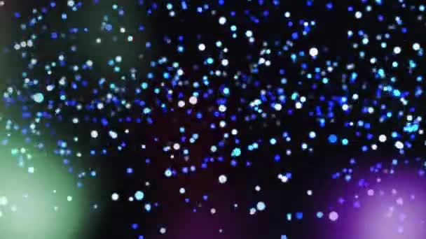 Animacja Wielu Świecących Fioletowych Niebieskich Plamek Reflektorów Poruszających Się Hipnotycznym — Wideo stockowe
