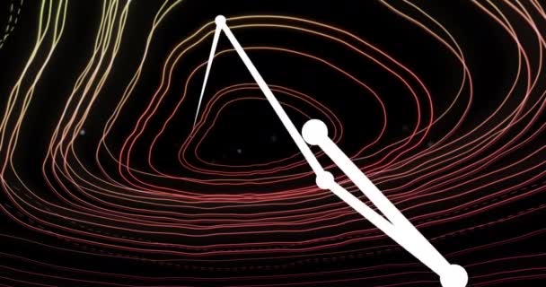 Animatie Van Witte Moleculaire Structuur Bewegend Topografische Witte Roze Lijnen — Stockvideo