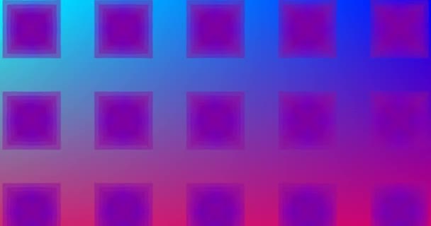 Animation Formes Carrées Kaléidoscopiques Colorées Rouges Bleues Violettes Déplaçant Hypnotiquement — Video