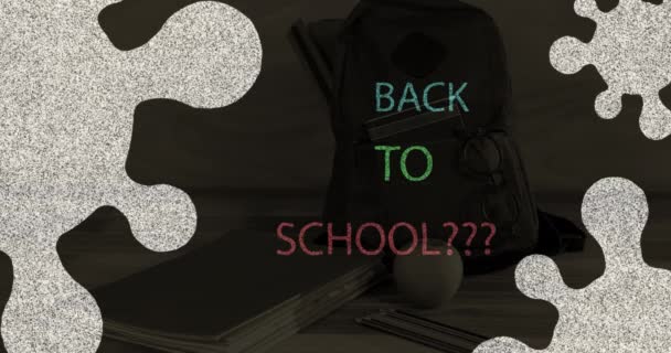 Animation Coronavirus Cells Back School Text Schoolbag Background Global Coronavirus — Stock Video