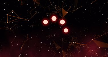 Siyah arkaplanda veri yükleme halkasının resmi. iletişim teknolojisi, veri paylaşımı ve dijital arayüz konsepti dijital olarak oluşturulmuş görüntü.