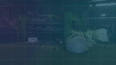 Karanlık arka planda finansal veri işleme animasyonu. Küresel finans, iş, bağlantılar, hesaplama ve veri işleme kavramı dijital olarak oluşturulmuş video.