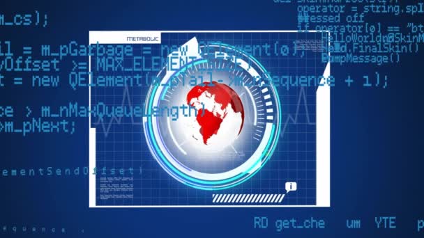 Animación Del Procesamiento Datos Digitales Todo Mundo Conexiones Globales Computación — Vídeo de stock