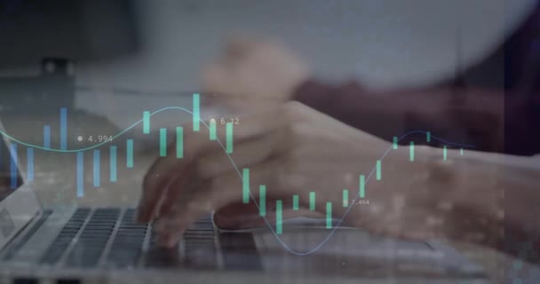 Animazione Dell Elaborazione Dei Dati Finanziari Diversi Uomini Affari Che — Video Stock