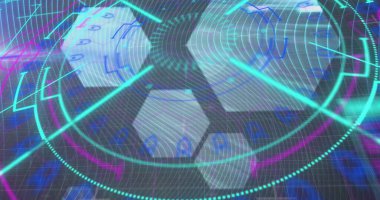 Siyah arkaplan üzerinde veri işleme resmi. küresel iş ve dijital arayüz kavramı dijital olarak oluşturulmuş görüntü.