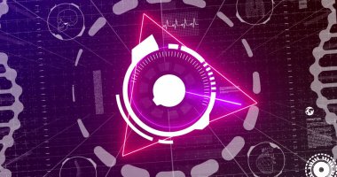 Siyah arkaplanda tarama alanı görüntüsü. iletişim teknolojisi, veri paylaşımı ve dijital arayüz konsepti dijital olarak oluşturulmuş görüntü.