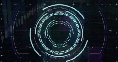 Bilgisayar sunucuları üzerinden veri işleme ve kapsamın animasyonu. Dijital olarak oluşturulmuş küresel bağlantılar, hesaplama ve veri işleme kavramı.