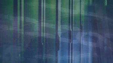 Sunucu odasında veri işleme animasyonu. küresel teknoloji, bilgisayar ve dijital arayüz kavramı dijital olarak oluşturulmuş video.