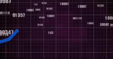 Siyah arka planda finansal veri işleme sisteminin animasyonu. Küresel finans, iş, bağlantılar, hesaplama ve veri işleme kavramı dijital olarak oluşturulmuş video.