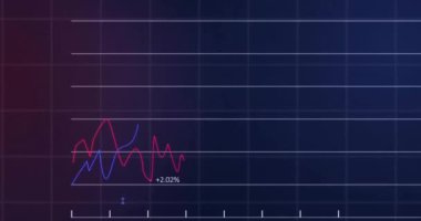 Karanlık arka planda finansal veri işleme sisteminin animasyonu. Küresel finans, iş, bağlantılar, hesaplama ve veri işleme kavramı dijital olarak oluşturulmuş video.