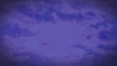 QR kodunun animasyonu ve mor arkaplan üzerindeki bağlantı ağı. Küresel finans, iş, bağlantılar, hesaplama ve veri işleme kavramı dijital olarak oluşturulmuş video.