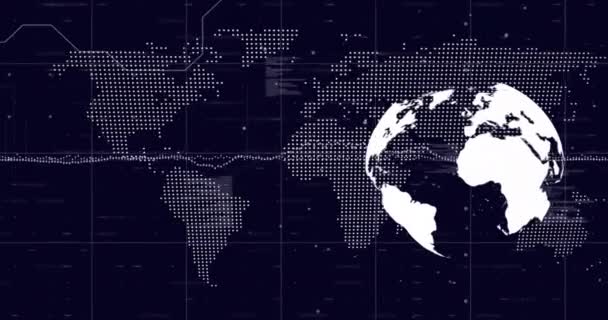 Animação Processamento Dados Financeiros Todo Mundo Conceito Finanças Globais Negócios — Vídeo de Stock