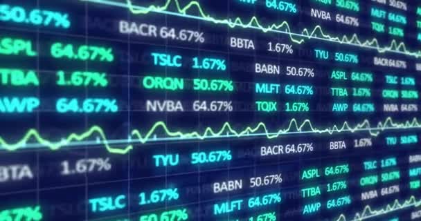 Animación Del Procesamiento Datos Diagramas Mercado Valores Tecnología Global Interfaz — Vídeo de stock