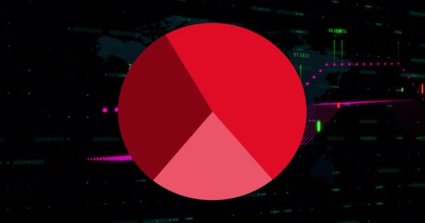 Animación Del Procesamiento Datos Sobre Fondo Negro Finanzas Globales Negocios — Vídeo de stock