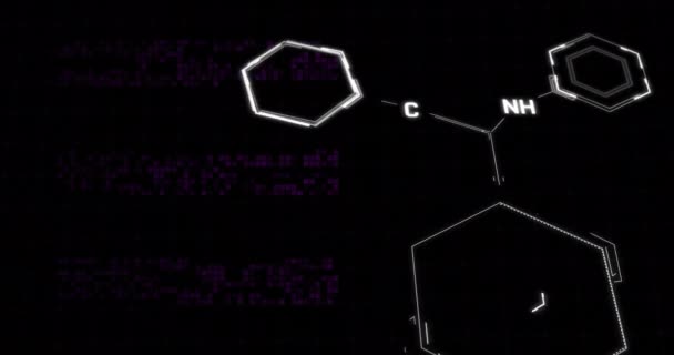 Анімація Хімічної Формули Чорному Тлі Глобальна Наука Хімія Концепція Цифрового — стокове відео