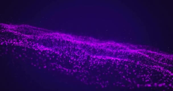 Animation Purple Spots Moving Black Background Pattern Abstraction Digital Interface — Stock Video