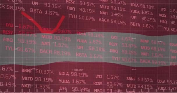 Animazione Del Trattamento Dei Dati Finanziari Bandiera Dell Austria Concetto — Video Stock