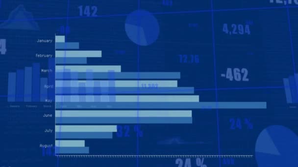 Animering Finansiell Databehandling Över Mörk Bakgrund Globala Finans Affärs Anslutnings — Stockvideo