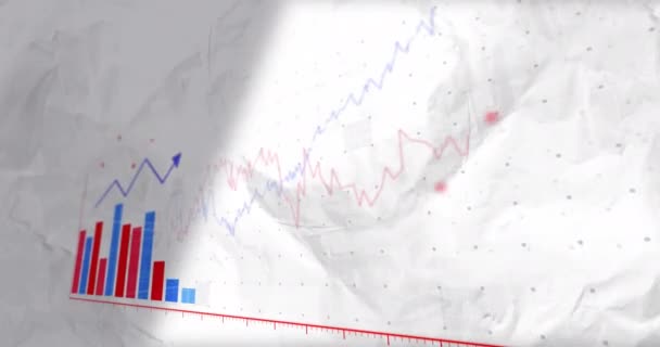 Анимация Обработки Финансовых Данных Сетке Мировые Финансы Бизнес Связи Вычислительная — стоковое видео