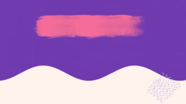 Pembe fırça darbelerinin animasyonu ve mor ve beyaz arka planda eflatun çizgileri. Yaratıcılık, soyut, arkaplan, dijital arayüz ve iletişim, dijital olarak oluşturulmuş video.