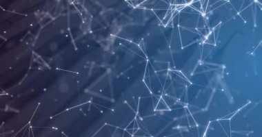 Siyah arkaplanda hareket eden beyaz şekillerin animasyonu. Küresel teknoloji ve dijital arayüz konsepti dijital olarak oluşturulmuş video.