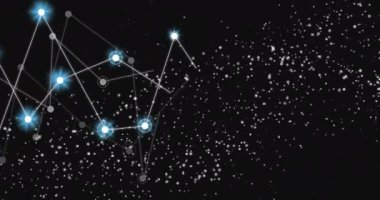 DNA iplikçiklerinin ve bağlantı ağının animasyonu. Küresel bilim, bağlantılar, hesaplama ve veri işleme kavramı dijital olarak oluşturulmuş video.