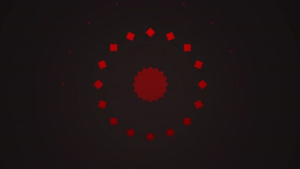 Animation Red Shapes Moving Black Background Pattern Digital Interface Concept — Stock Video