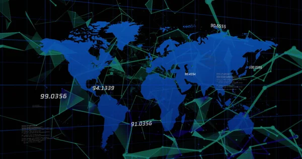 Image Network Connections World Map Communication Technology Data Sharing Digital — Stock Photo, Image