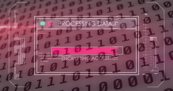 Immagine Dell Elaborazione Dei Dati Sullo Schermo Tramite Codifica Binaria — Foto Stock