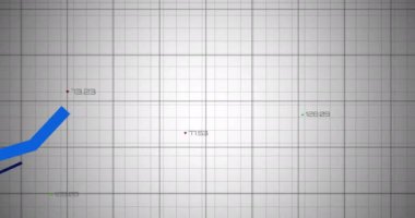 Beyaz arkaplanda veri işleme ve diyagramlarının animasyonu. Küresel teknoloji ve dijital arayüz konsepti dijital olarak oluşturulmuş video.