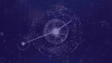 Siyah arkaplandaki bağlantı ağının canlandırılması. Küresel teknoloji, hesaplama, bağlantılar ve dijital arayüz konsepti dijital olarak oluşturulmuş video.