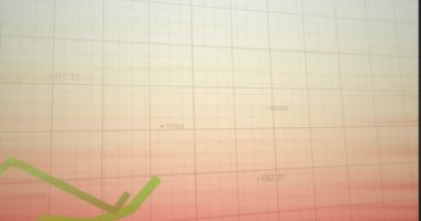 Bej arka planda finansal veri işleme animasyonu. Dijital olarak oluşturulan küresel finansman, bilgisayar ve dijital arayüz kavramı.
