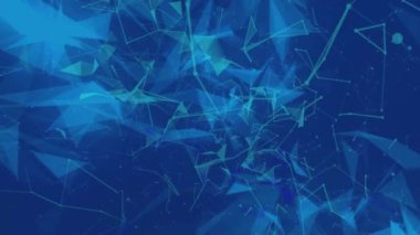 Şekiller üzerinden bağlantı ağının animasyonu. Küresel iş ve dijital arayüz kavramı dijital olarak oluşturulmuş video.