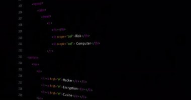 Siyah arkaplan üzerinde dijital veri işleme animasyonu. Dijital olarak oluşturulmuş küresel bağlantılar, hesaplama ve veri işleme kavramı.