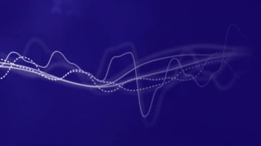 Mavi arka planda hareket eden diyagramların animasyonu. Küresel iş ve dijital arayüz kavramı dijital olarak oluşturulmuş video.