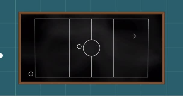 Animation Des Brettes Mit Spielplan Auf Grünem Hintergrund Globales Sport — Stockvideo