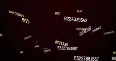 Siyah arkaplanda veri işleme animasyonu. Küresel teknoloji, bilgisayar ve dijital arayüz kavramı dijital olarak oluşturulmuş video.