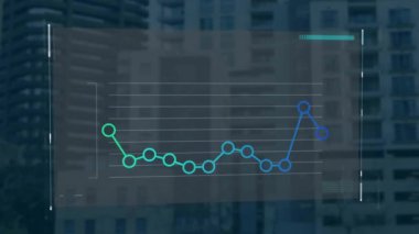 Şebeke üzerinde finansal veri işleme animasyonu. Küresel alışveriş, finans, bağlantılar, hesaplama ve veri işleme kavramı dijital olarak oluşturulmuş video.
