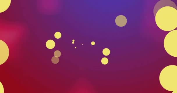 Анімація Жовтих Плям Фіолетовому Фоні Світло Кольори Рух Концепція Тла — стокове відео