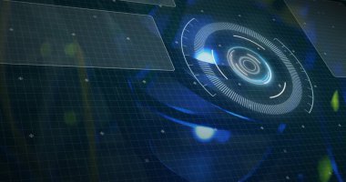 Dijital ekranda çeşitli veri işleme resimleri. veri işleme, teknoloji ve dijital arayüz kavramı dijital olarak oluşturulmuş görüntü.