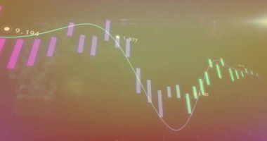 Siyah arka planda finansal veri işleme animasyonu. Dijital olarak oluşturulan küresel finansman, iş, bilgisayar ve dijital arayüz kavramı.