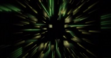 Siyah arkaplan üzerinde veri işleme ile devre kartının animasyonu. Dijital olarak oluşturulmuş küresel bağlantılar, hesaplama, dijital arayüz ve veri işleme kavramı.