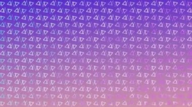 Tekrarlanan üçgenlerin ve mor arka planda hareket eden çizgilerin ızgara desenlerinin animasyonu. Yükleme, bağlantı, işleme, arkaplan ve iletişim, dijital olarak oluşturulmuş video.
