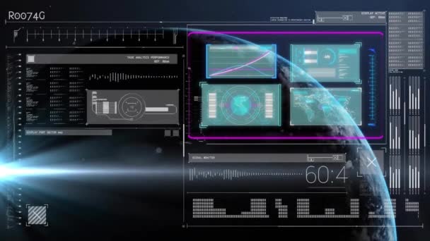 การเคล อนไหวของหน าจอท การประมวลผลข วโลกบนพ นหล การเช อมต วโลก การค — วีดีโอสต็อก