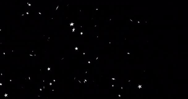 Animáció Lebegő Csillagok Fekete Háttér Kivonat Formák Minta Koncepció Digitálisan — Stock videók